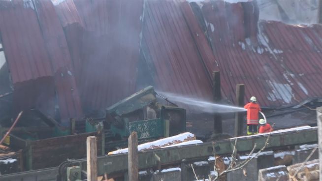 Brand in Sägewerk: 7 Millionen Euro Schaden